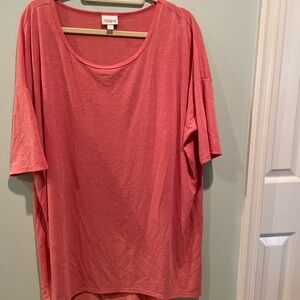 LuLaRoe Coral/Pink Oversized Short Sleeve T-Shirt